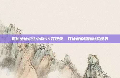 揭秘绝地求生中的55开现象,开挂者的隐秘游戏世界