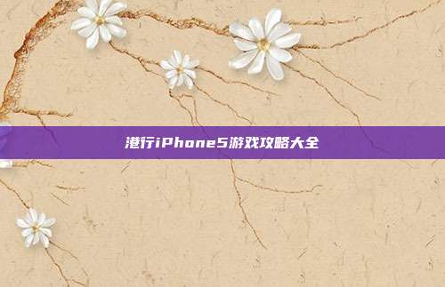 港行iPhone5游戏攻略大全