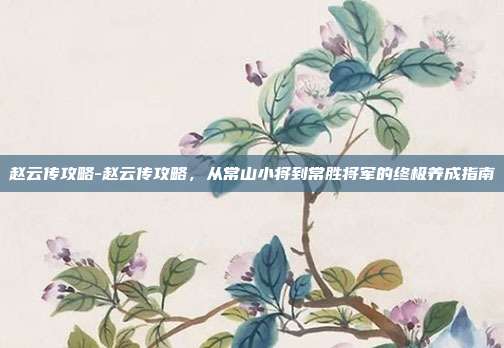 赵云传攻略-赵云传攻略,从常山小将到常胜将军的终极养成指南