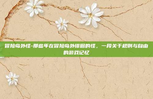 冒险岛外怪-那些年在冒险岛外徘徊的怪,一段关于规则与自由的游戏记忆