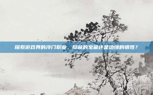 探索游戏界的冷门职业，隐藏的宝藏还是边缘的牺牲？