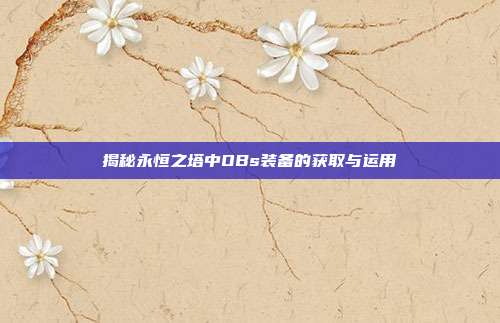 揭秘永恒之塔中OBs装备的获取与运用