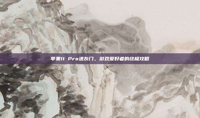 苹果11 Pro进灰门,游戏爱好者的终极攻略