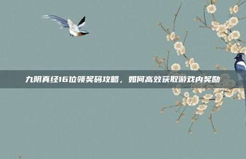 九阴真经16位领奖码攻略,如何高效获取游戏内奖励