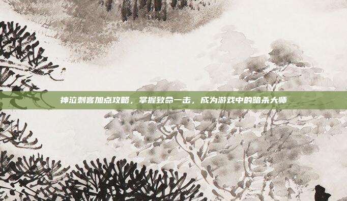 神泣刺客加点攻略，掌握致命一击，成为游戏中的暗杀大师