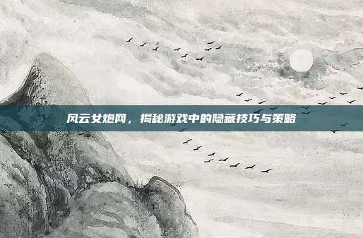 风云女炮网,揭秘游戏中的隐藏技巧与策略