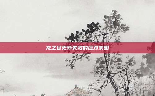 龙之谷更新失败的应对策略