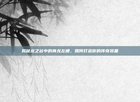 揭秘龙之谷中的青龙左槽,如何打造你的传奇装备