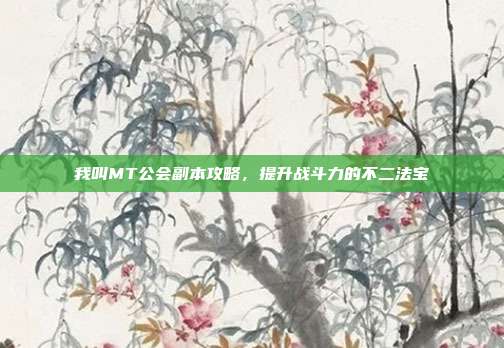 我叫MT公会副本攻略,提升战斗力的不二法宝