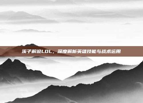 溪子解说LOL，深度解析英雄技能与战术运用