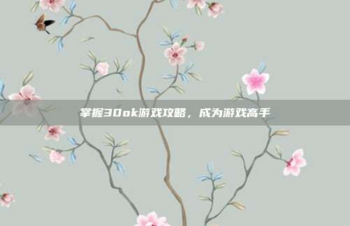 掌握30ok游戏攻略,成为游戏高手