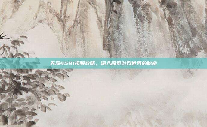 天源4591视频攻略,深入探索游戏世界的秘密
