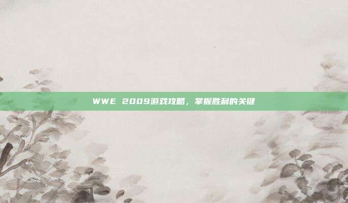 WWE 2009游戏攻略，掌握胜利的关键