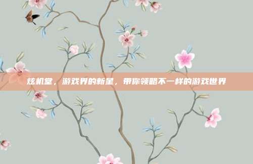 炫机堂,游戏界的新星,带你领略不一样的游戏世界