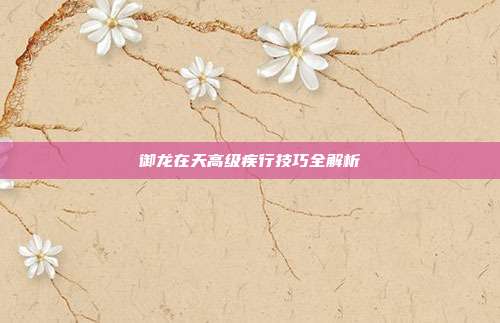 御龙在天高级疾行技巧全解析