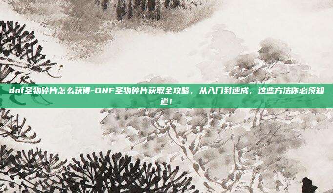 dnf圣物碎片怎么获得-DNF圣物碎片获取全攻略,从入门到速成,这些方法你必须知道!