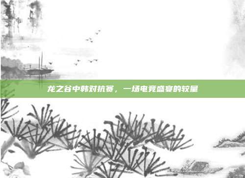 龙之谷中韩对抗赛，一场电竞盛宴的较量