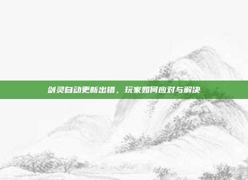 剑灵自动更新出错,玩家如何应对与解决