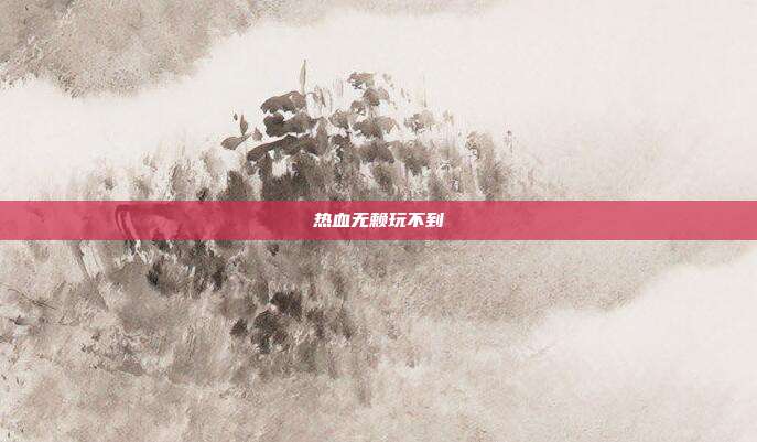 热血无赖玩不到