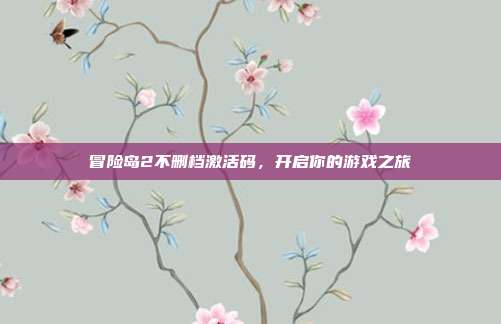 冒险岛2不删档激活码，开启你的游戏之旅