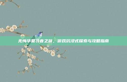 无悔华夏寻音之旅,游戏沉浸式探索与攻略指南
