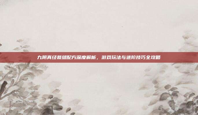 九阴真经裁缝配方深度解析,游戏玩法与进阶技巧全攻略