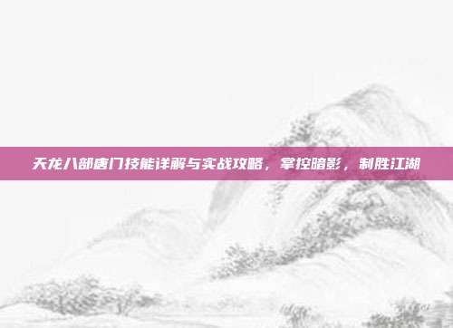 天龙八部唐门技能详解与实战攻略,掌控暗影,制胜江湖