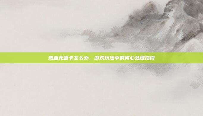 热血无赖卡怎么办,游戏玩法中的核心处理指南