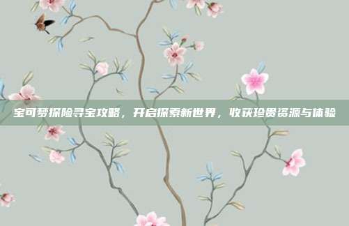 宝可梦探险寻宝攻略,开启探索新世界,收获珍贵资源与体验