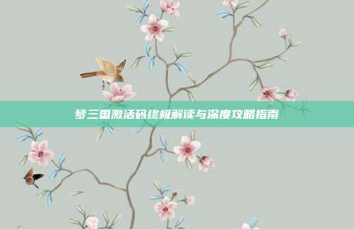 梦三国激活码终极解读与深度攻略指南