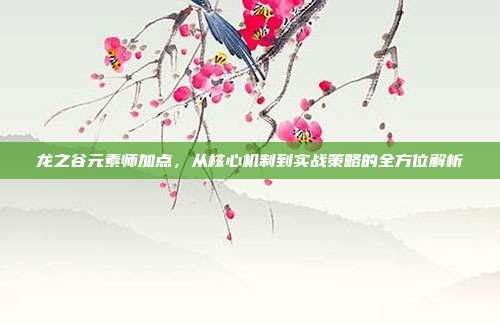 龙之谷元素师加点,从核心机制到实战策略的全方位解析
