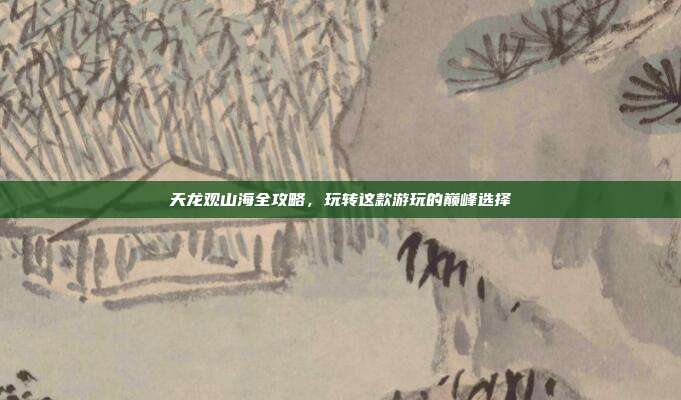 天龙观山海全攻略，玩转这款游玩的巅峰选择