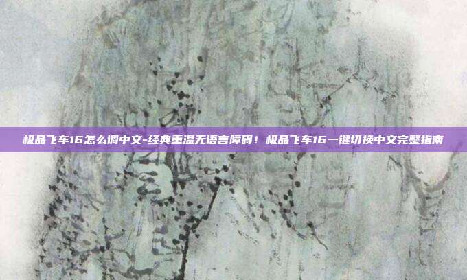 极品飞车16怎么调中文-经典重温无语言障碍！极品飞车16一键切换中文完整指南
