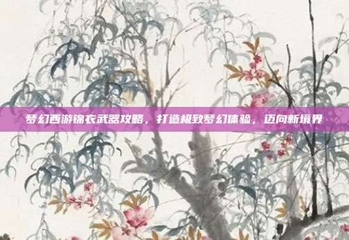 梦幻西游锦衣武器攻略,打造极致梦幻体验,迈向新境界