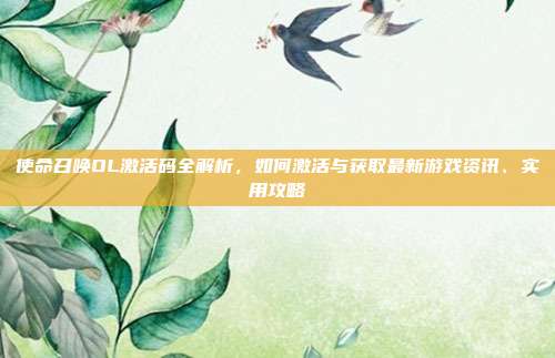 使命召唤OL激活码全解析,如何激活与获取最新游戏资讯、实用攻略