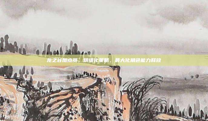 龙之谷加点器，精细化策略，最大化角色能力释放