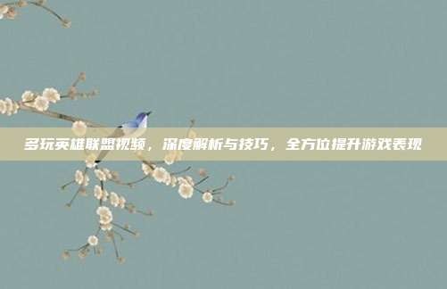 多玩英雄联盟视频,深度解析与技巧,全方位提升游戏表现