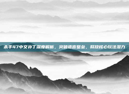 杀手47中文补丁深度解析,突破语言壁垒,释放核心玩法潜力