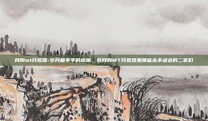 我叫mt开荒团-岁月磨不平的棱角,致我叫MT开荒团里那些永不褪色的二货们