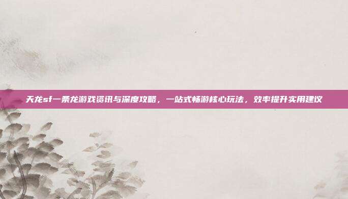 天龙sf一条龙游戏资讯与深度攻略,一站式畅游核心玩法,效率提升实用建议