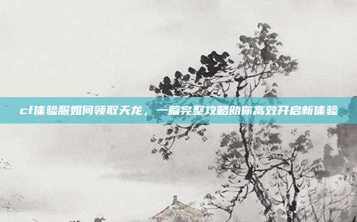 cf体验服如何领取天龙，一篇完整攻略助你高效开启新体验