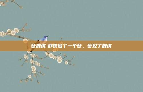 梦庞统-昨夜做了一个梦,梦见了庞统