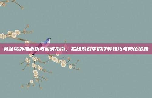 黄金岛外挂解析与应对指南,揭秘游戏中的作弊技巧与防范策略