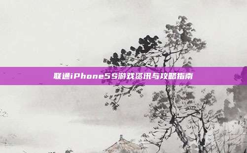 联通iPhone5S游戏资讯与攻略指南