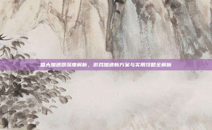 盛大加速器深度解析,游戏加速新方案与实用攻略全解析