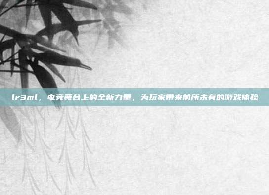 lr3ml,电竞舞台上的全新力量,为玩家带来前所未有的游戏体验