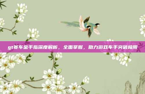 gt赛车金手指深度解析,全面掌握,助力游戏车手突破极限