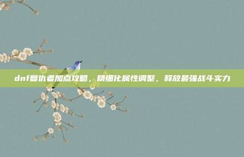 dnf复仇者加点攻略，精细化属性调整，释放最强战斗实力