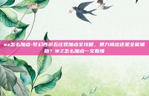 wz怎么加点-梦幻西游五庄观加点全攻略，暴力输出还是全能辅助？WZ怎么加点一文看懂