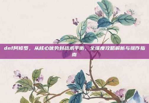 dnf阿修罗,从核心优势到战术平衡,全维度攻略解析与操作指南
